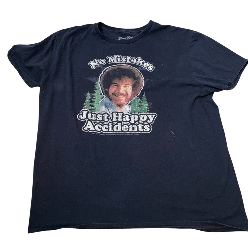 Men's Bob Ross "No Mistakes, Just Happy Accidents" Tee SZ XL